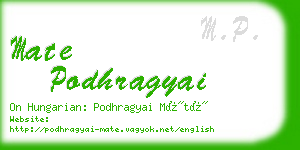 mate podhragyai business card